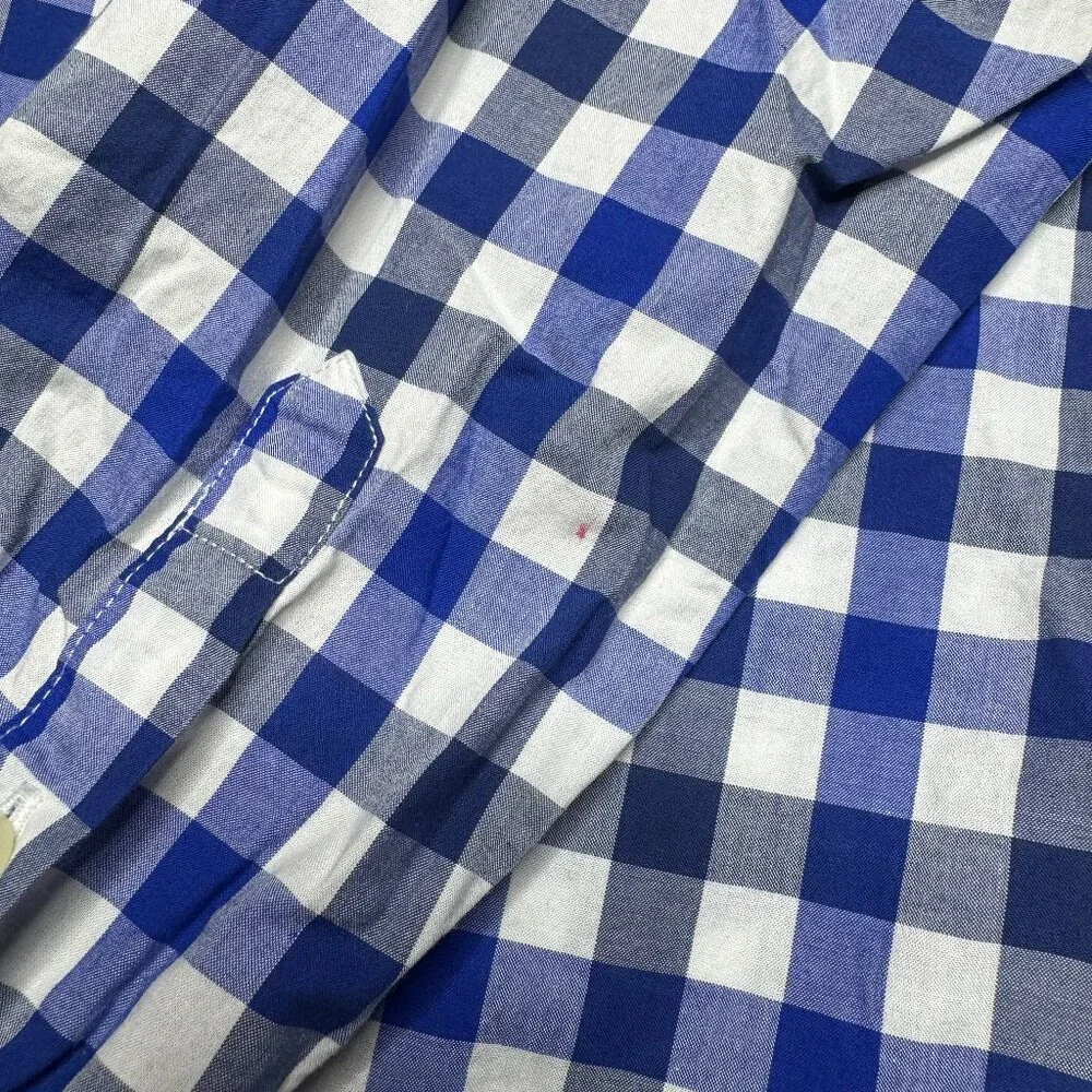 Ralph Lauren Polo Button Down Long Sleeve Blue/white  Plaid XL 18-20 Shirt